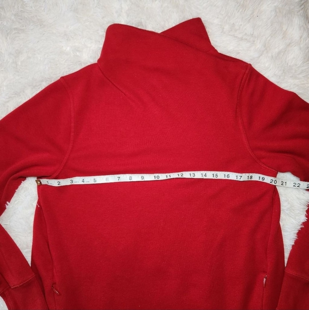 Athleta Cozy Karma Red Mock Neck Oversize Mini Sweatshirt Dress - Picture 6 of 11